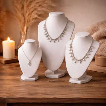 Σετ Μπούστων Προβολής Κοσμημάτων Λευκά