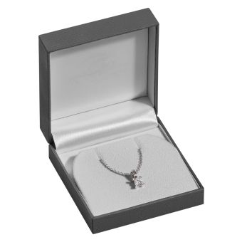 Κουτί για Μενταγιόν Γκρι Δερματίνη 8,9x8,5x3,6