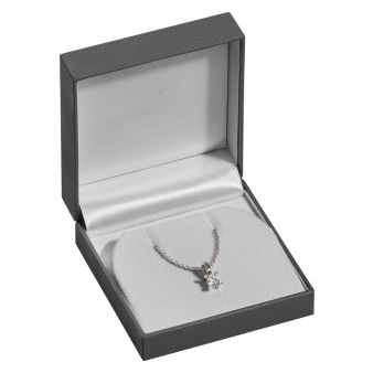 Κουτί για Μενταγιόν Γκρι Δερματίνη 8,9x8,5x3,6